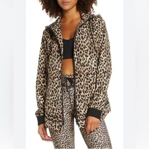The Upside Leo Ash Leopard Hooded Active Jacket Size Large
